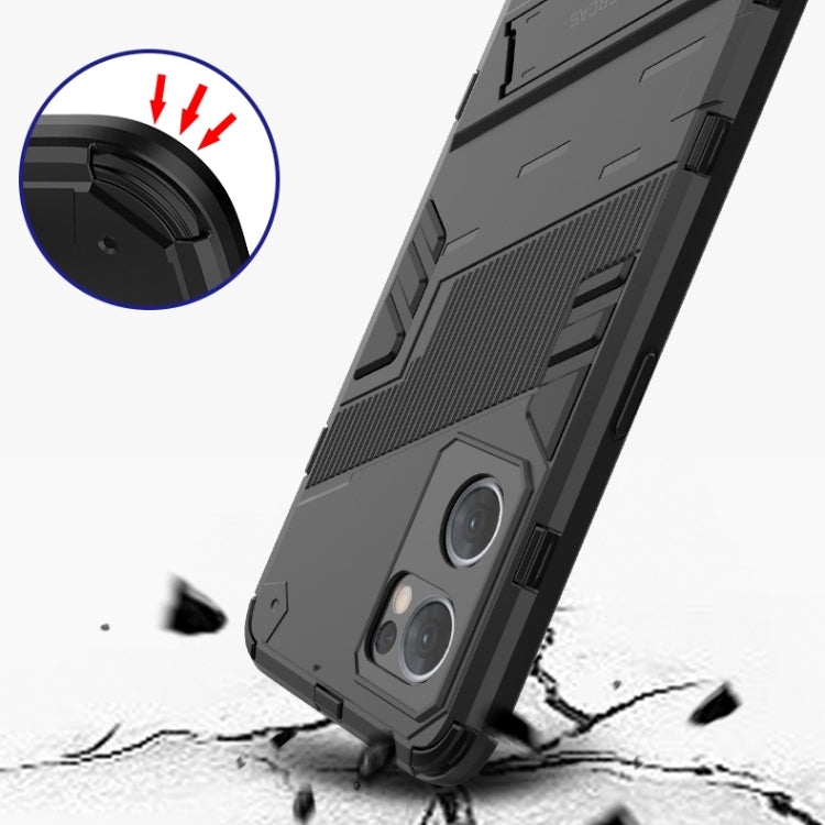 Punk Armor 2 in 1 PC + TPU Shockproof Phone Case with Invisible Holder, For OPPO Reno7 5G Global / Find X5 Lite