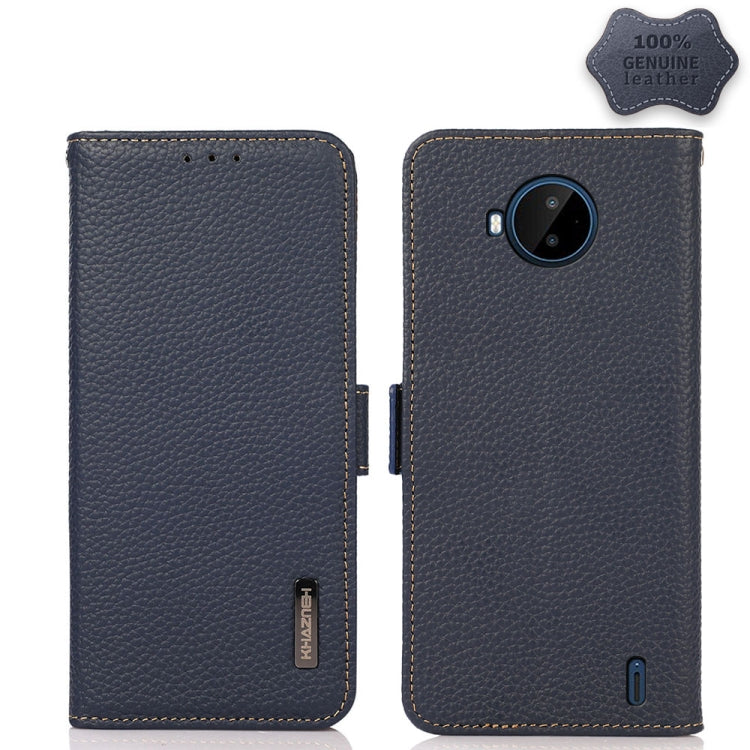 KHAZNEH Side-Magnetic Litchi Genuine Leather RFID Phone Case, For Nokia C20 Plus, For OPPO Realme 9i, For OPPO Reno7 5G / Find X5 Lite, For Xiaomi Redmi Note 11 Pro 5G / 4G Foreign Version, For Xiaomi Redmi Note 11 Pro 5G / 4G