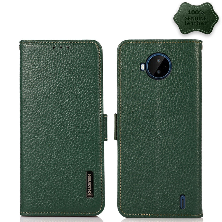 KHAZNEH Side-Magnetic Litchi Genuine Leather RFID Phone Case, For Nokia C20 Plus, For OPPO Realme 9i, For OPPO Reno7 5G / Find X5 Lite, For Xiaomi Redmi Note 11 Pro 5G / 4G Foreign Version, For Xiaomi Redmi Note 11 Pro 5G / 4G