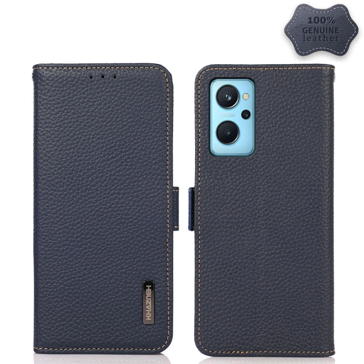 KHAZNEH Side-Magnetic Litchi Genuine Leather RFID Phone Case, For Nokia C20 Plus, For OPPO Realme 9i, For OPPO Reno7 5G / Find X5 Lite, For Xiaomi Redmi Note 11 Pro 5G / 4G Foreign Version, For Xiaomi Redmi Note 11 Pro 5G / 4G