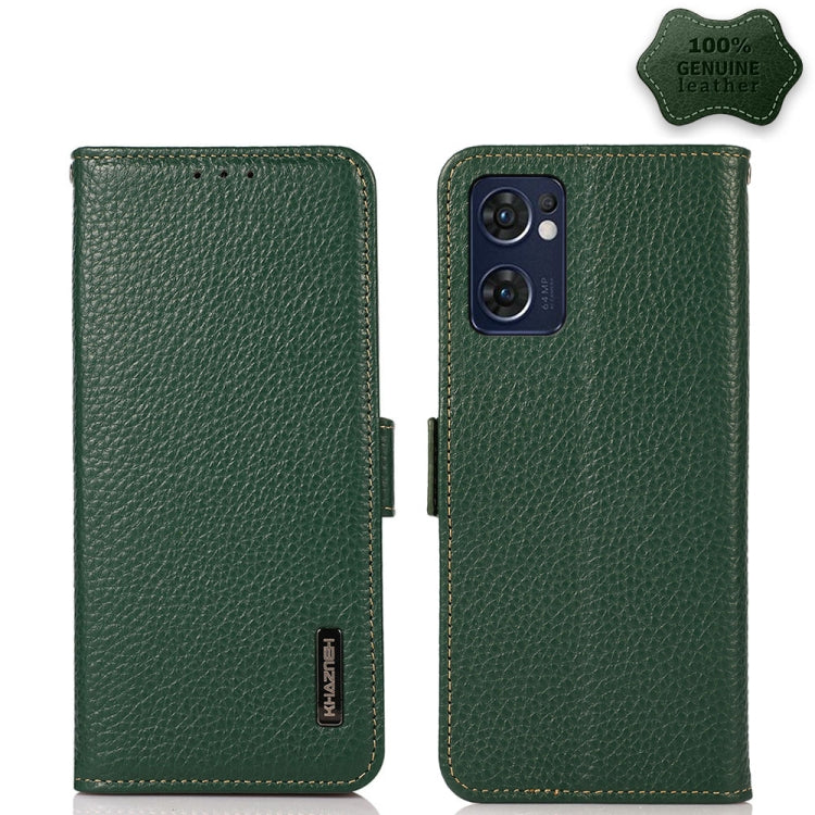 KHAZNEH Side-Magnetic Litchi Genuine Leather RFID Phone Case, For Nokia C20 Plus, For OPPO Realme 9i, For OPPO Reno7 5G / Find X5 Lite, For Xiaomi Redmi Note 11 Pro 5G / 4G Foreign Version, For Xiaomi Redmi Note 11 Pro 5G / 4G