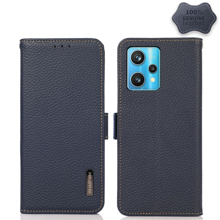 KHAZNEH Side-Magnetic Litchi Genuine Leather RFID Phone Case, For Nokia G21 / G11 4G, For OnePlus Nord CE 2 5G, For OPPO Realme 9 Pro+