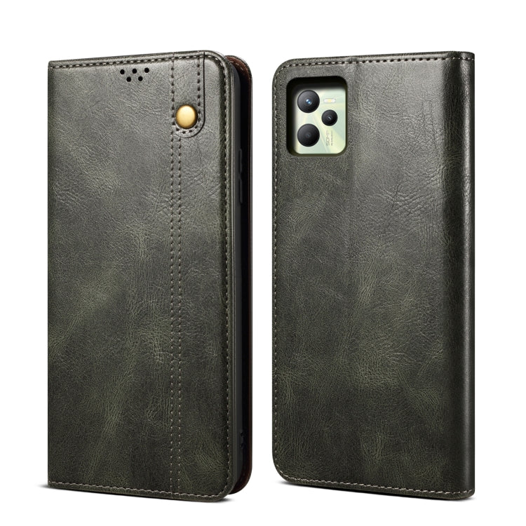 Simple Wax Crazy Horse Texture Horizontal Flip Leather Phone Case with Card Slots &amp; Holder