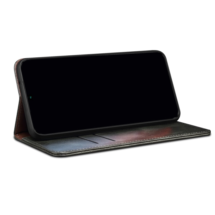 Simple Wax Crazy Horse Texture Horizontal Flip Leather Phone Case with Card Slots &amp; Holder