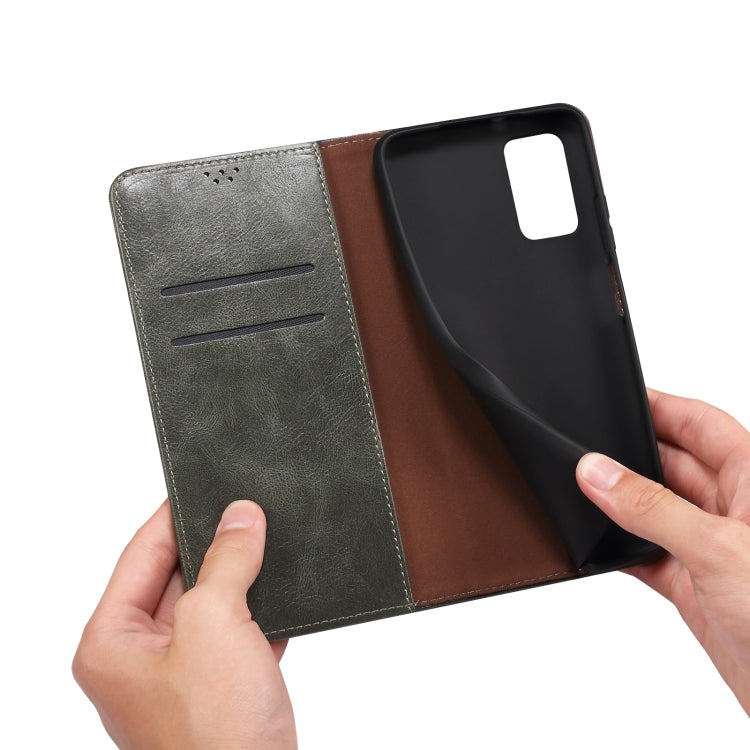 Simple Wax Crazy Horse Texture Horizontal Flip Leather Phone Case with Card Slots & Holder