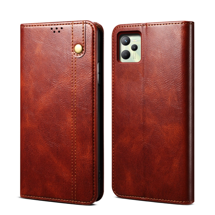 Simple Wax Crazy Horse Texture Horizontal Flip Leather Phone Case with Card Slots &amp; Holder