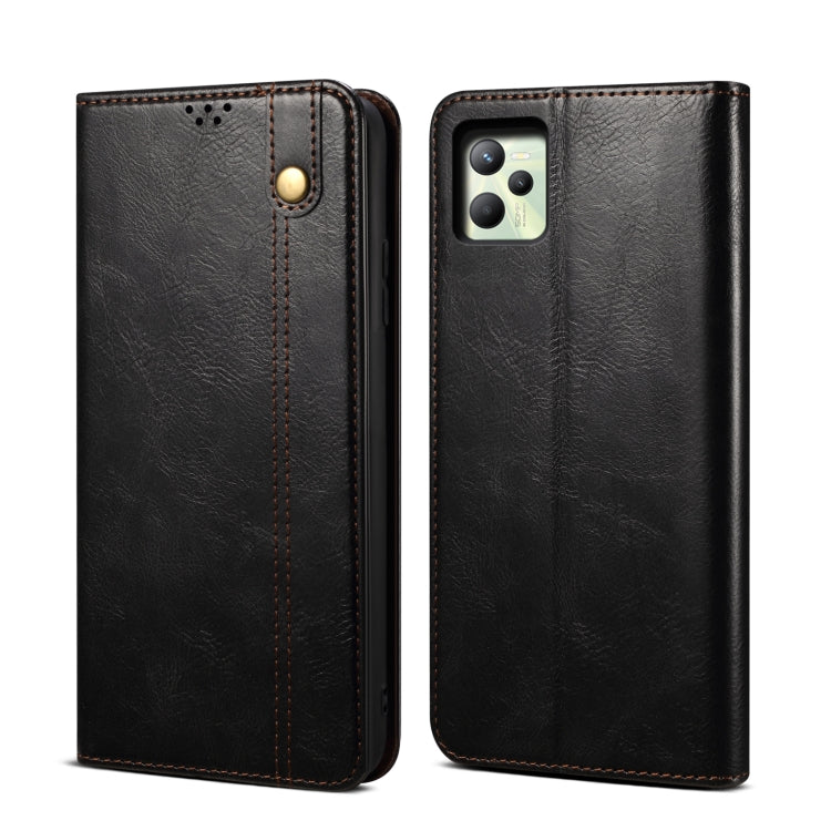 Simple Wax Crazy Horse Texture Horizontal Flip Leather Phone Case with Card Slots &amp; Holder