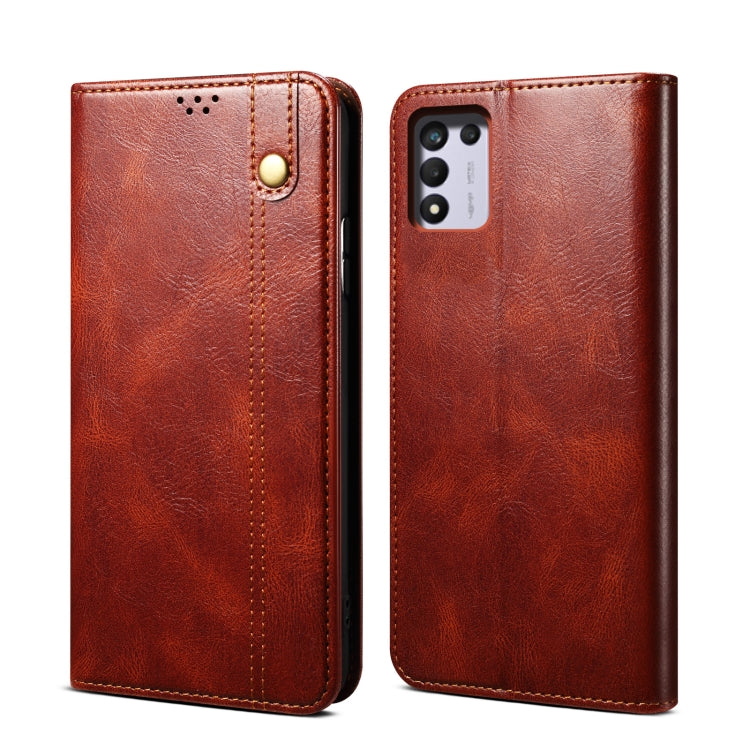 Simple Wax Crazy Horse Texture Horizontal Flip Leather Phone Case with Card Slots & Holder