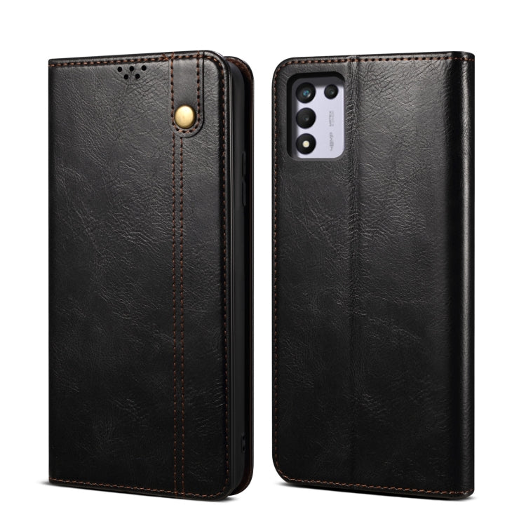 Simple Wax Crazy Horse Texture Horizontal Flip Leather Phone Case with Card Slots & Holder