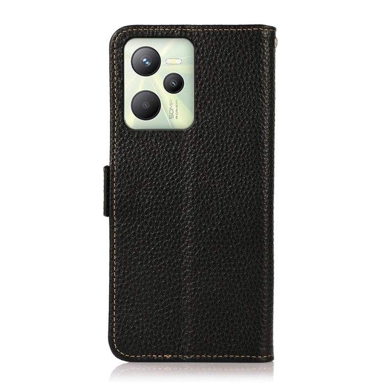 KHAZNEH Side-Magnetic Litchi Genuine Leather RFID Phone Case