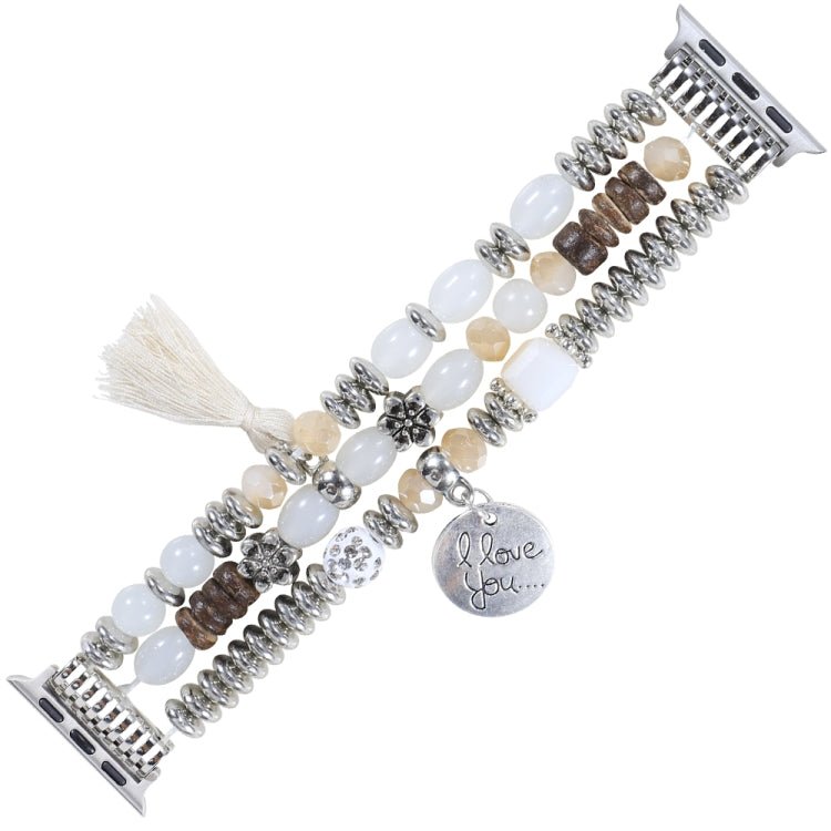 Tassel Beaded Watchband For Apple Watch Series, 7 41mm / 6&amp;SE&amp;5&amp;4 40mm / 3&amp;2&amp;1 38mm, 7 45mm / 6&amp;SE&amp;5&amp;4 44mm / 3&amp;2&amp;1 42mm