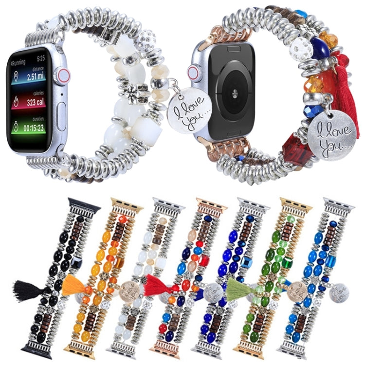 Tassel Beaded Watchband For Apple Watch Series, 7 41mm / 6&amp;SE&amp;5&amp;4 40mm / 3&amp;2&amp;1 38mm, 7 45mm / 6&amp;SE&amp;5&amp;4 44mm / 3&amp;2&amp;1 42mm