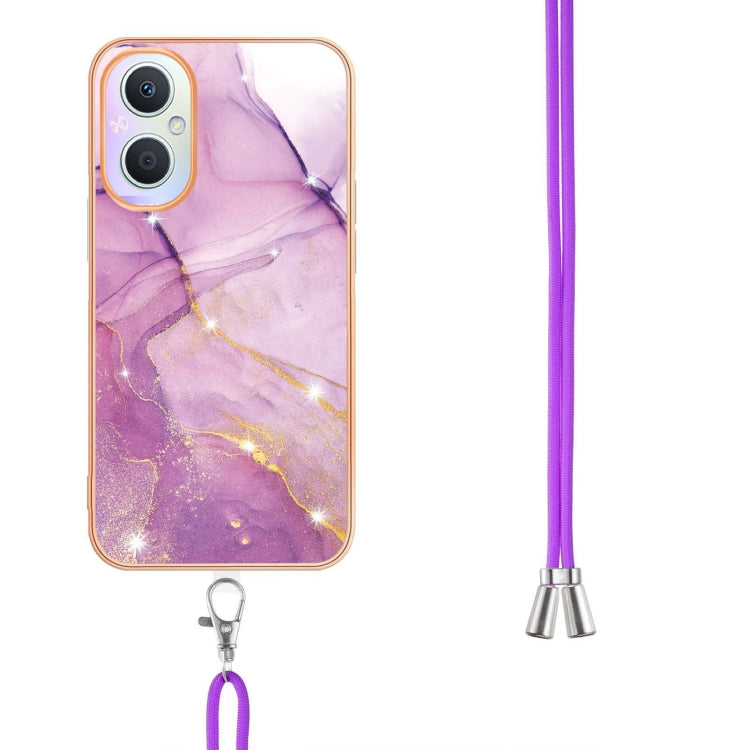 Electroplating Marble IMD TPU Phone Case with Lanyard, For OnePlus Nord N20 5G, For OPPO A15 / A15s, For OPPO A53s 5G / A55 5G / A54 4G / A16 / A54s, For OPPO A74 5G / A93 5G / A54 5G / A93s 5G, For OPPO A94 5G / A95 5G