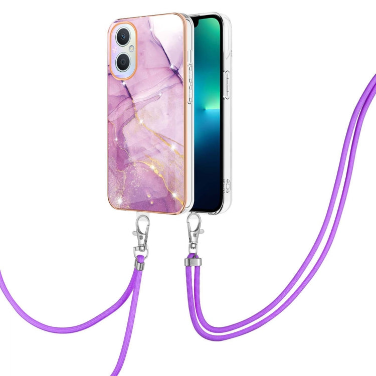 Electroplating Marble IMD TPU Phone Case with Lanyard, For OnePlus Nord N20 5G, For OPPO A15 / A15s, For OPPO A53s 5G / A55 5G / A54 4G / A16 / A54s, For OPPO A74 5G / A93 5G / A54 5G / A93s 5G, For OPPO A94 5G / A95 5G