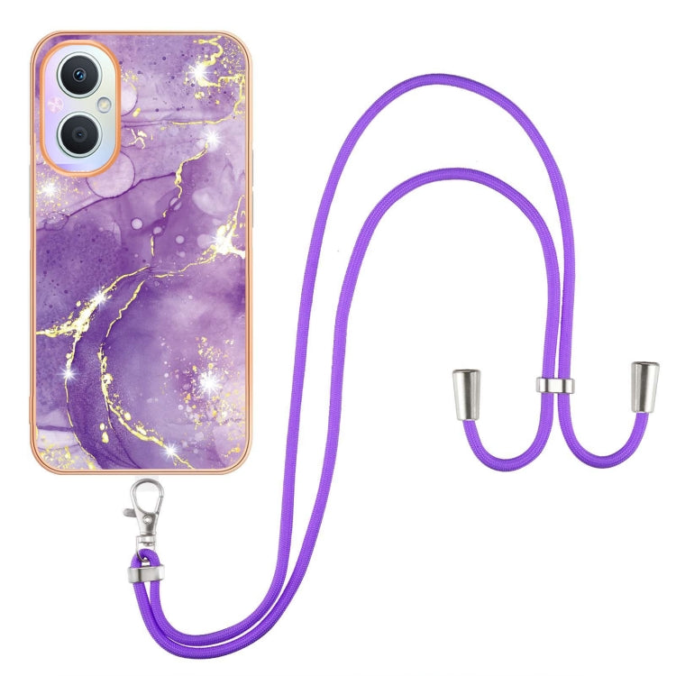 Electroplating Marble IMD TPU Phone Case with Lanyard, For OnePlus Nord N20 5G, For OPPO A15 / A15s, For OPPO A53s 5G / A55 5G / A54 4G / A16 / A54s, For OPPO A74 5G / A93 5G / A54 5G / A93s 5G, For OPPO A94 5G / A95 5G