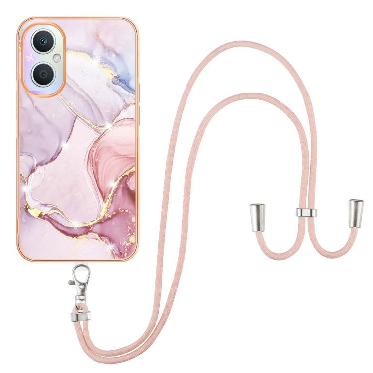 Electroplating Marble IMD TPU Phone Case with Lanyard, For OnePlus Nord N20 5G, For OPPO A15 / A15s, For OPPO A53s 5G / A55 5G / A54 4G / A16 / A54s, For OPPO A74 5G / A93 5G / A54 5G / A93s 5G, For OPPO A94 5G / A95 5G