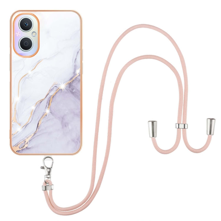 Electroplating Marble IMD TPU Phone Case with Lanyard, For OnePlus Nord N20 5G, For OPPO A15 / A15s, For OPPO A53s 5G / A55 5G / A54 4G / A16 / A54s, For OPPO A74 5G / A93 5G / A54 5G / A93s 5G, For OPPO A94 5G / A95 5G