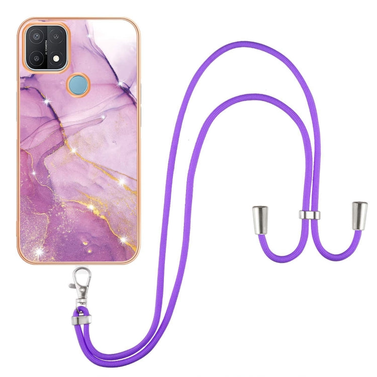 Electroplating Marble IMD TPU Phone Case with Lanyard, For OnePlus Nord N20 5G, For OPPO A15 / A15s, For OPPO A53s 5G / A55 5G / A54 4G / A16 / A54s, For OPPO A74 5G / A93 5G / A54 5G / A93s 5G, For OPPO A94 5G / A95 5G