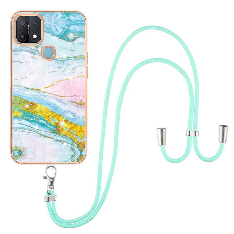 Electroplating Marble IMD TPU Phone Case with Lanyard, For OnePlus Nord N20 5G, For OPPO A15 / A15s, For OPPO A53s 5G / A55 5G / A54 4G / A16 / A54s, For OPPO A74 5G / A93 5G / A54 5G / A93s 5G, For OPPO A94 5G / A95 5G