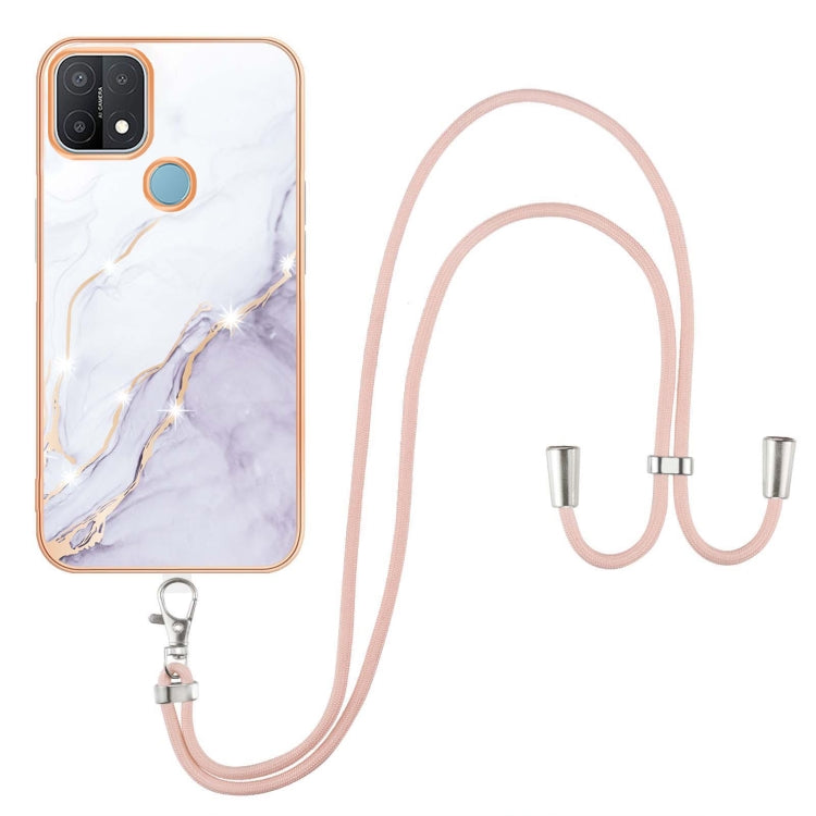 Electroplating Marble IMD TPU Phone Case with Lanyard, For OnePlus Nord N20 5G, For OPPO A15 / A15s, For OPPO A53s 5G / A55 5G / A54 4G / A16 / A54s, For OPPO A74 5G / A93 5G / A54 5G / A93s 5G, For OPPO A94 5G / A95 5G