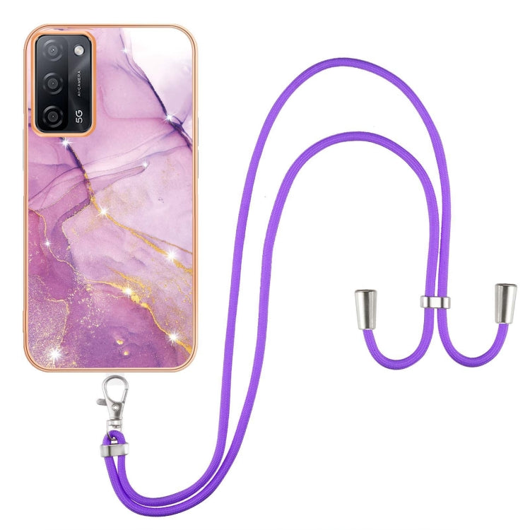 Electroplating Marble IMD TPU Phone Case with Lanyard, For OnePlus Nord N20 5G, For OPPO A15 / A15s, For OPPO A53s 5G / A55 5G / A54 4G / A16 / A54s, For OPPO A74 5G / A93 5G / A54 5G / A93s 5G, For OPPO A94 5G / A95 5G