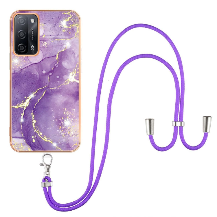 Electroplating Marble IMD TPU Phone Case with Lanyard