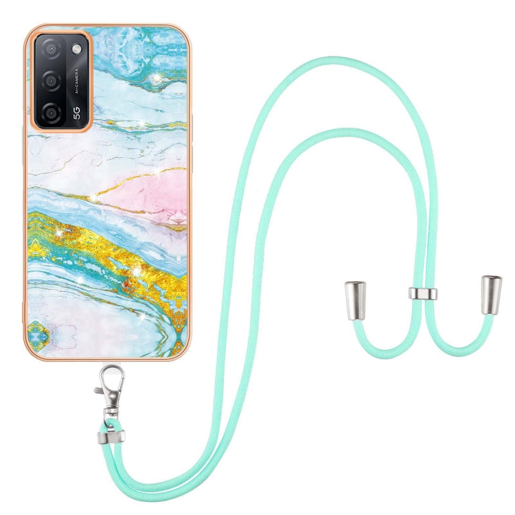 Electroplating Marble IMD TPU Phone Case with Lanyard