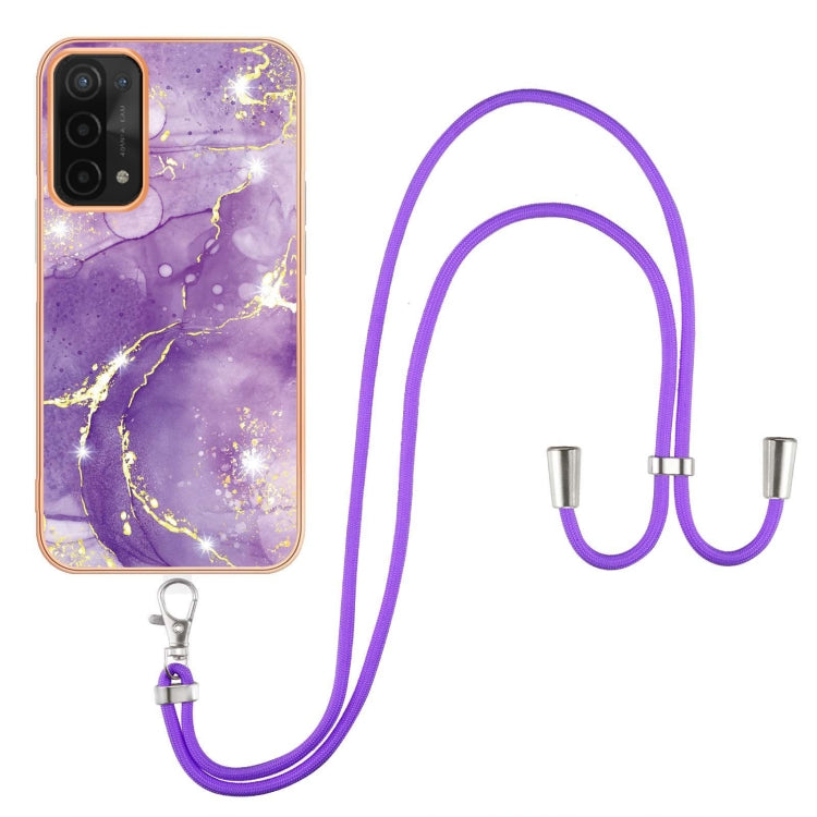 Electroplating Marble IMD TPU Phone Case with Lanyard, For OnePlus Nord N20 5G, For OPPO A15 / A15s, For OPPO A53s 5G / A55 5G / A54 4G / A16 / A54s, For OPPO A74 5G / A93 5G / A54 5G / A93s 5G, For OPPO A94 5G / A95 5G