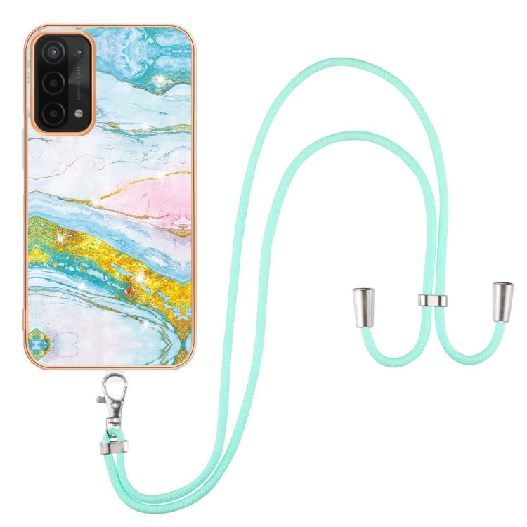 Electroplating Marble IMD TPU Phone Case with Lanyard, For OnePlus Nord N20 5G, For OPPO A15 / A15s, For OPPO A53s 5G / A55 5G / A54 4G / A16 / A54s, For OPPO A74 5G / A93 5G / A54 5G / A93s 5G, For OPPO A94 5G / A95 5G