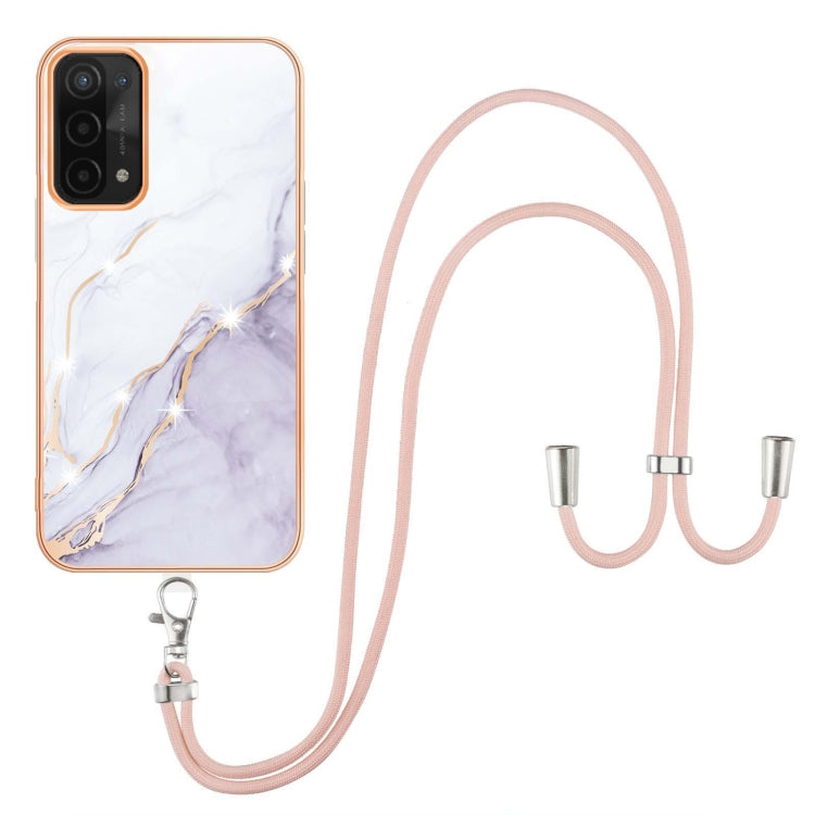 Electroplating Marble IMD TPU Phone Case with Lanyard, For OnePlus Nord N20 5G, For OPPO A15 / A15s, For OPPO A53s 5G / A55 5G / A54 4G / A16 / A54s, For OPPO A74 5G / A93 5G / A54 5G / A93s 5G, For OPPO A94 5G / A95 5G