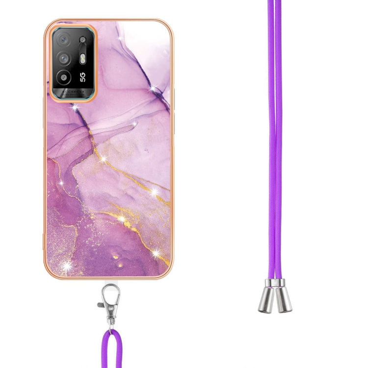 Electroplating Marble IMD TPU Phone Case with Lanyard
