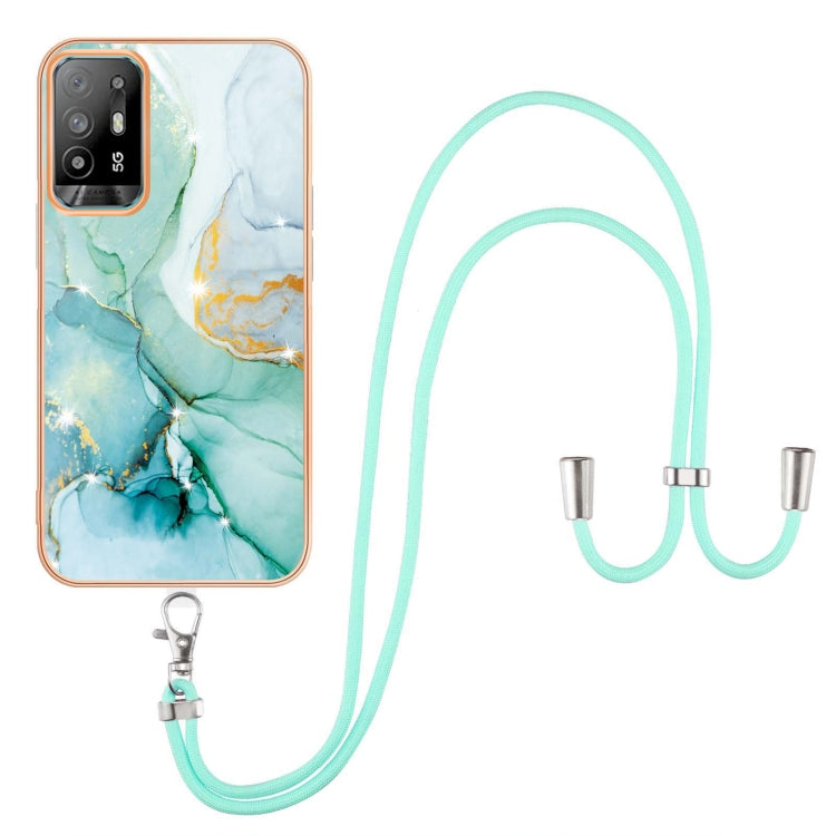 Electroplating Marble IMD TPU Phone Case with Lanyard, For OnePlus Nord N20 5G, For OPPO A15 / A15s, For OPPO A53s 5G / A55 5G / A54 4G / A16 / A54s, For OPPO A74 5G / A93 5G / A54 5G / A93s 5G, For OPPO A94 5G / A95 5G