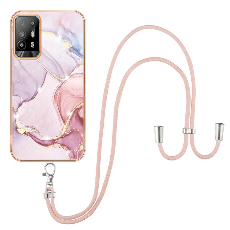 Electroplating Marble IMD TPU Phone Case with Lanyard