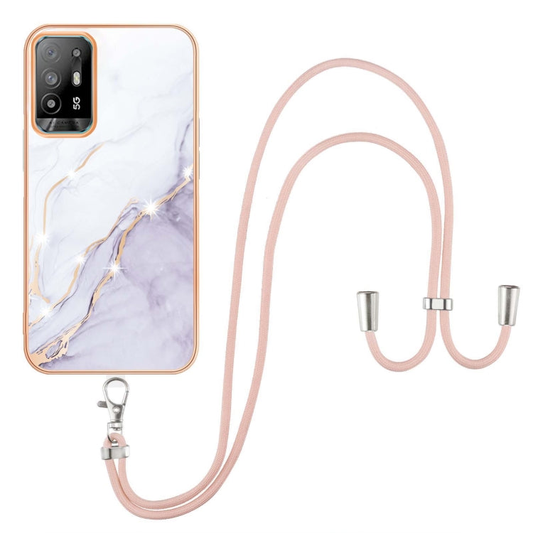Electroplating Marble IMD TPU Phone Case with Lanyard