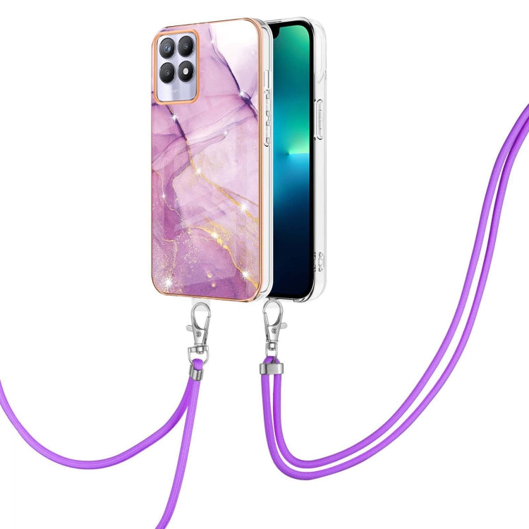 Electroplating Marble IMD TPU Phone Case with Lanyard, For Realme 8i, For Realme C21Y, For OPPO Reno6 5G, For OPPO Reno6 Pro+ 5G