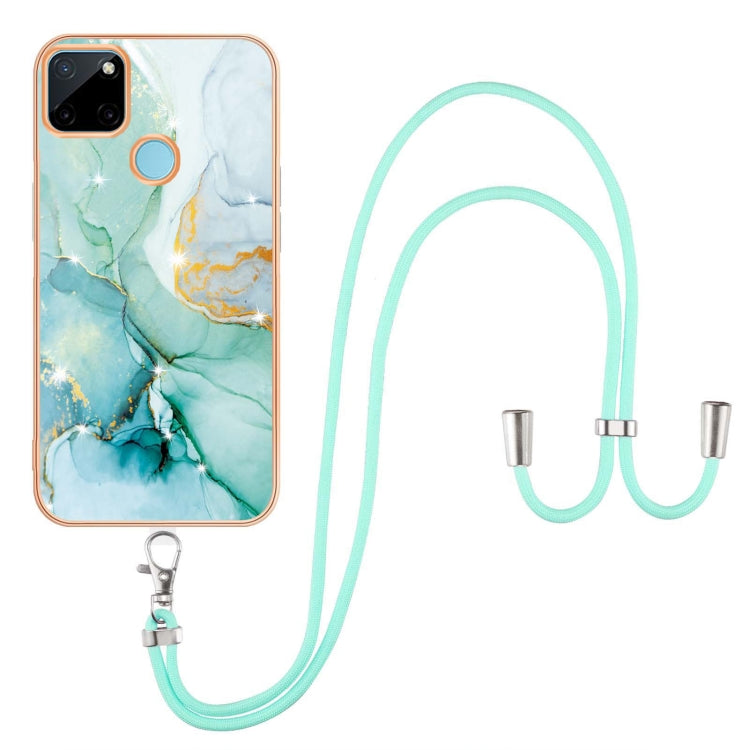 Electroplating Marble IMD TPU Phone Case with Lanyard, For Realme 8i, For Realme C21Y, For OPPO Reno6 5G, For OPPO Reno6 Pro+ 5G