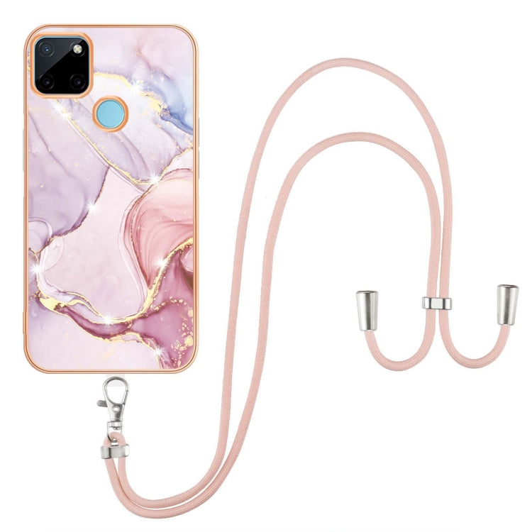 Electroplating Marble IMD TPU Phone Case with Lanyard, For Realme 8i, For Realme C21Y, For OPPO Reno6 5G, For OPPO Reno6 Pro+ 5G