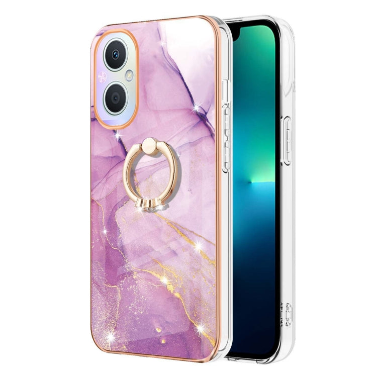 Electroplating Marble Pattern IMD TPU Phone Case with Ring Holder, For OnePlus Nord N20 5G, For OPPO A15 / A15s, For OPPO A53s 5G / A55 5G / A54 4G / A16 / A54s, For OPPO A74 5G / A93 5G / A54 5G / A93s 5G, For OPPO A94 5G / A95 5G