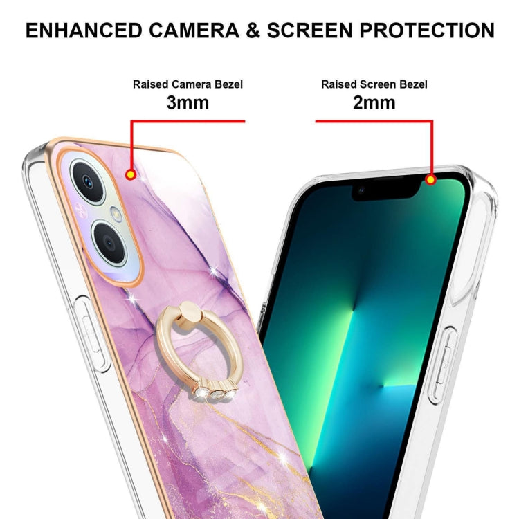 Electroplating Marble Pattern IMD TPU Phone Case with Ring Holder, For OnePlus Nord N20 5G, For OPPO A15 / A15s, For OPPO A53s 5G / A55 5G / A54 4G / A16 / A54s, For OPPO A74 5G / A93 5G / A54 5G / A93s 5G, For OPPO A94 5G / A95 5G