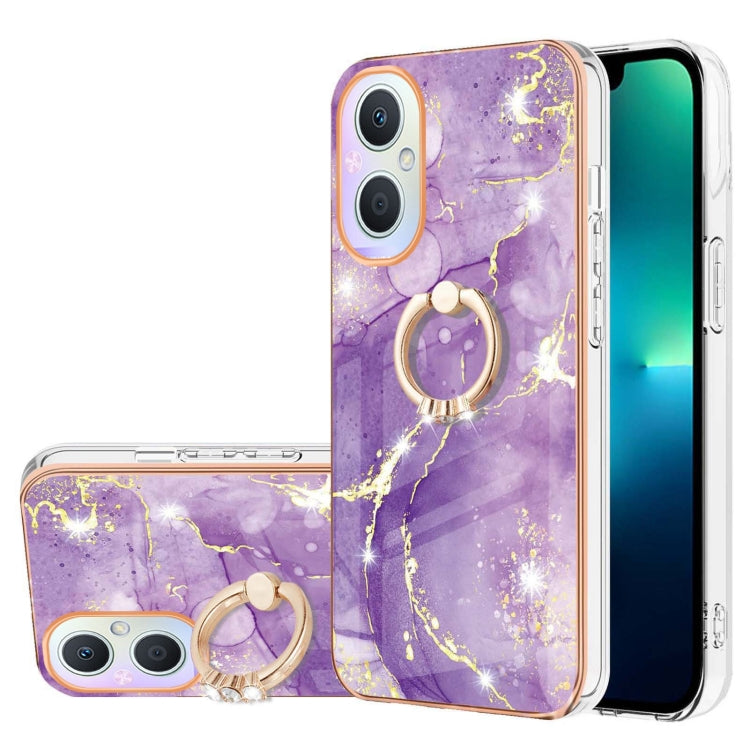 Electroplating Marble Pattern IMD TPU Phone Case with Ring Holder, For OnePlus Nord N20 5G, For OPPO A15 / A15s, For OPPO A53s 5G / A55 5G / A54 4G / A16 / A54s, For OPPO A74 5G / A93 5G / A54 5G / A93s 5G, For OPPO A94 5G / A95 5G