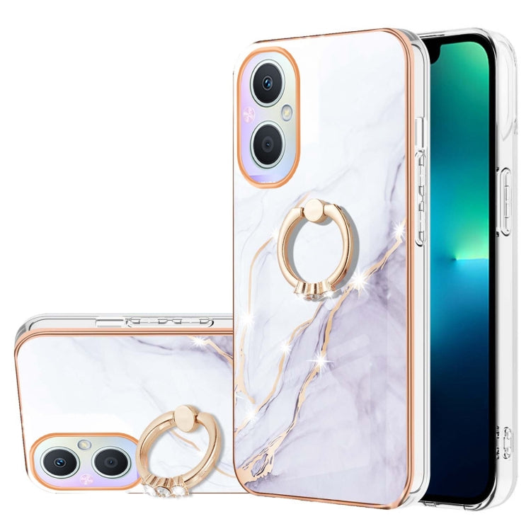 Electroplating Marble Pattern IMD TPU Phone Case with Ring Holder