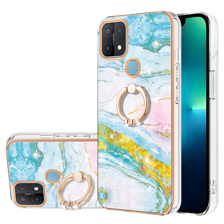 Electroplating Marble Pattern IMD TPU Phone Case with Ring Holder