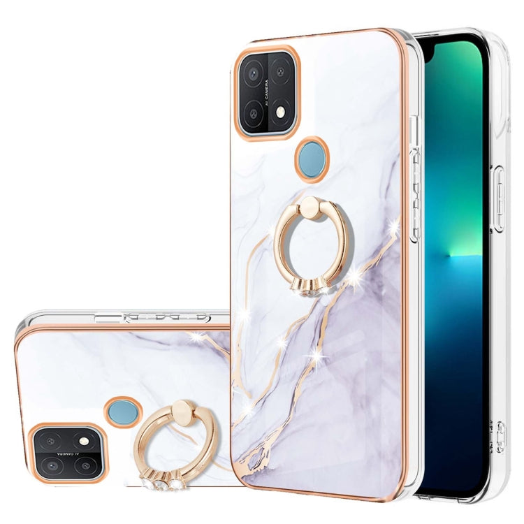 Electroplating Marble Pattern IMD TPU Phone Case with Ring Holder