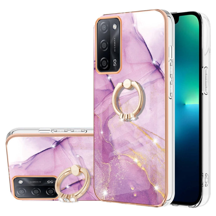 Electroplating Marble Pattern IMD TPU Phone Case with Ring Holder, For OnePlus Nord N20 5G, For OPPO A15 / A15s, For OPPO A53s 5G / A55 5G / A54 4G / A16 / A54s, For OPPO A74 5G / A93 5G / A54 5G / A93s 5G, For OPPO A94 5G / A95 5G