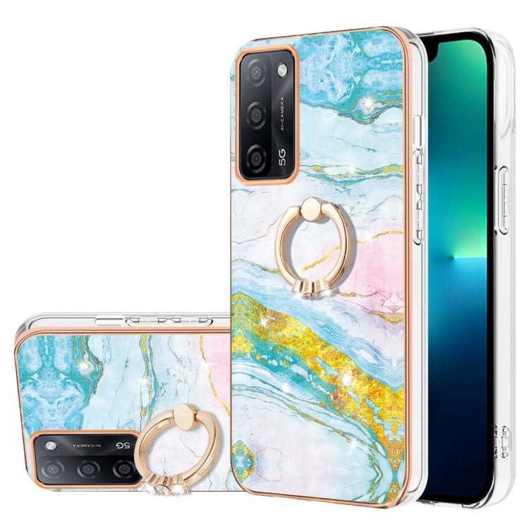 Electroplating Marble Pattern IMD TPU Phone Case with Ring Holder