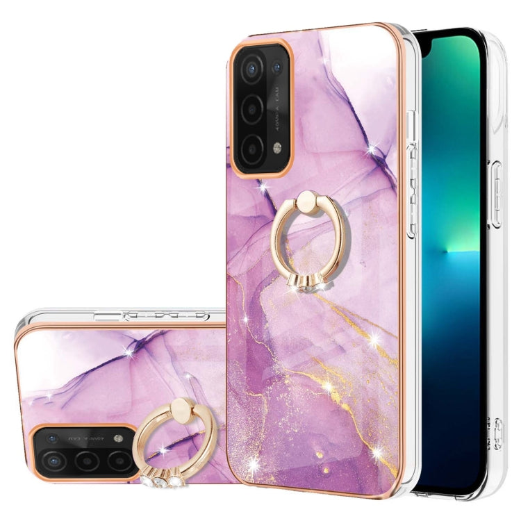 Electroplating Marble Pattern IMD TPU Phone Case with Ring Holder
