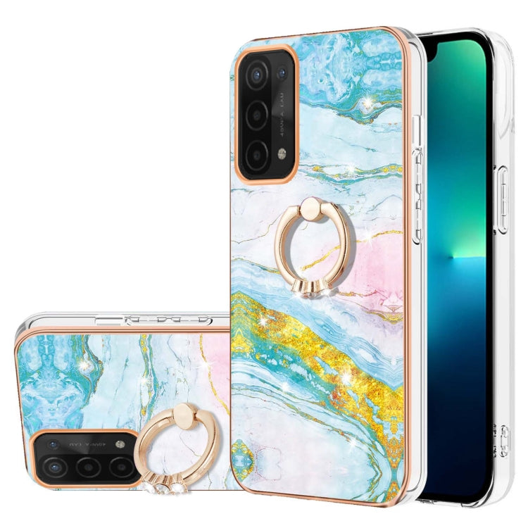 Electroplating Marble Pattern IMD TPU Phone Case with Ring Holder