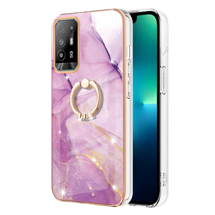 Electroplating Marble Pattern IMD TPU Phone Case with Ring Holder