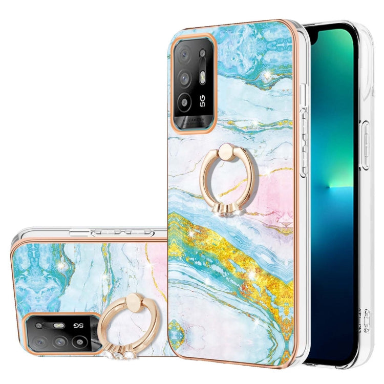 Electroplating Marble Pattern IMD TPU Phone Case with Ring Holder