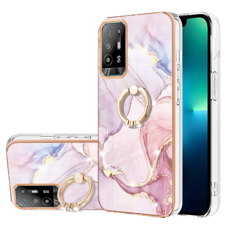 Electroplating Marble Pattern IMD TPU Phone Case with Ring Holder, For OnePlus Nord N20 5G, For OPPO A15 / A15s, For OPPO A53s 5G / A55 5G / A54 4G / A16 / A54s, For OPPO A74 5G / A93 5G / A54 5G / A93s 5G, For OPPO A94 5G / A95 5G